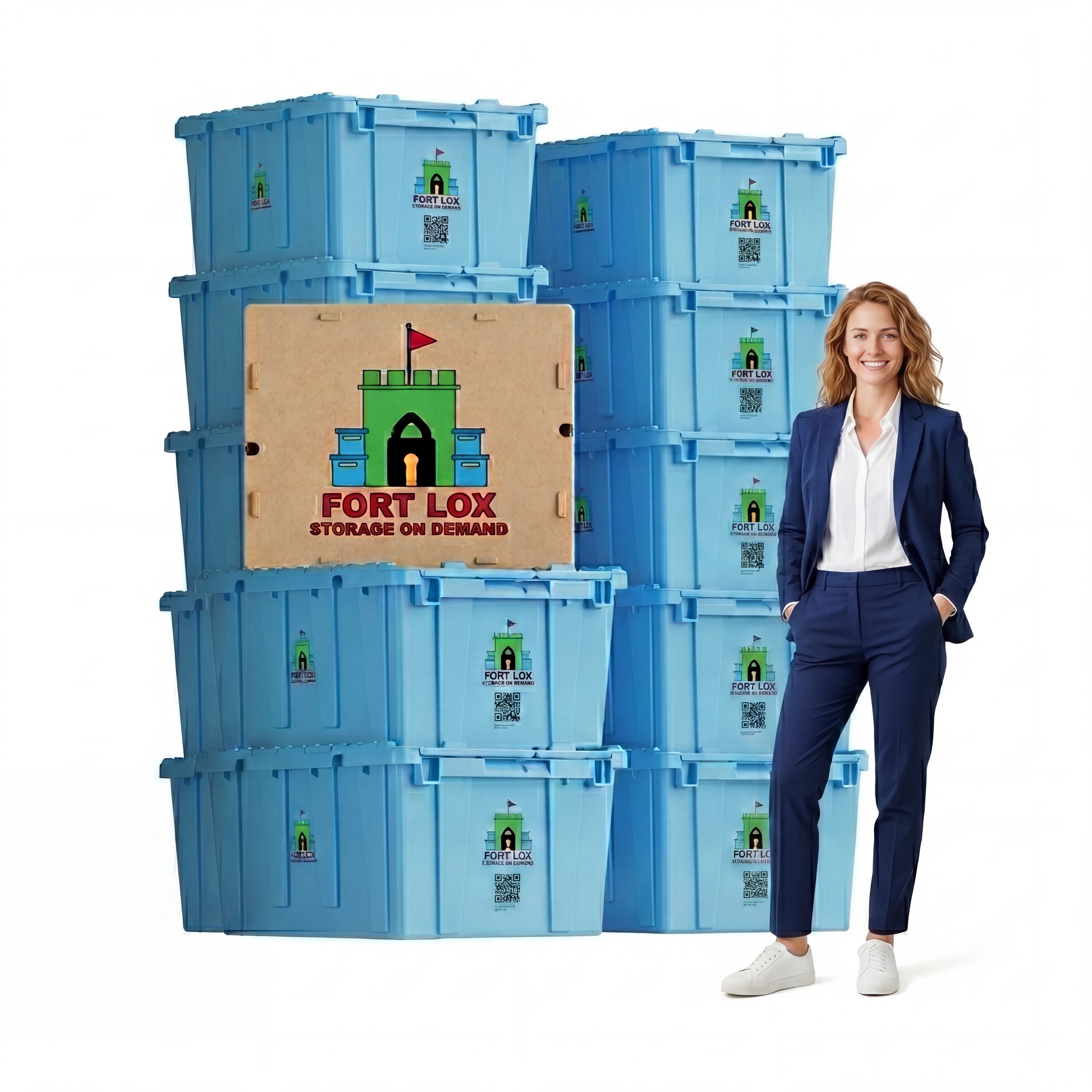 Twelve Fort Lox storage boxes